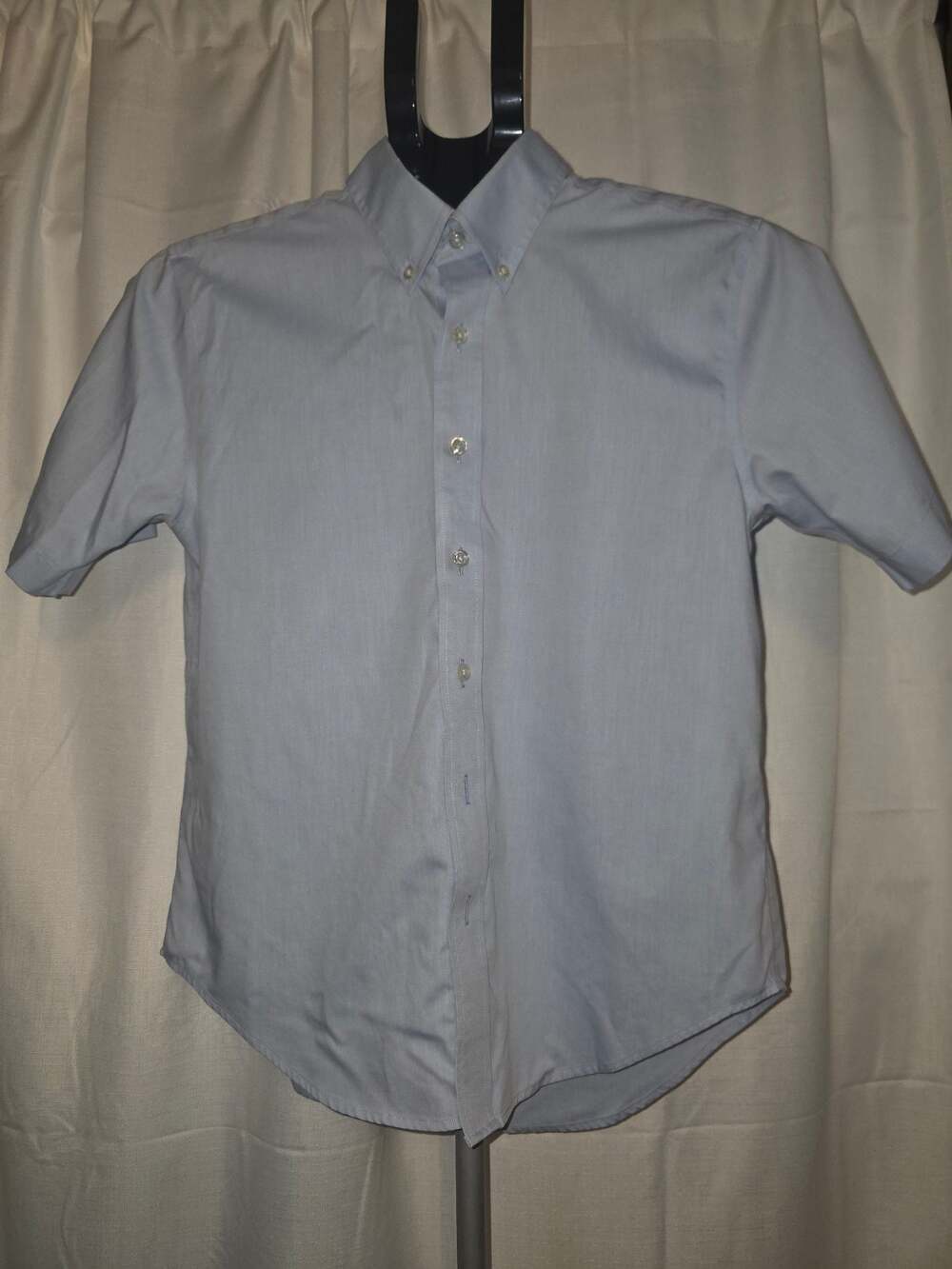 Lands' End Kids Light Blue Short Sleeve Button Down Shirt Size 12